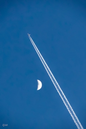 Moon and plane